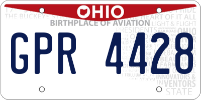 OH license plate GPR4428