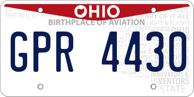 OH license plate GPR4430