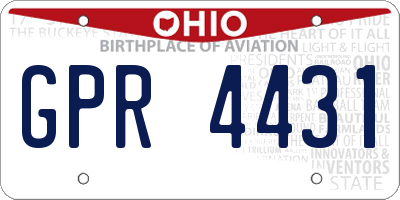 OH license plate GPR4431