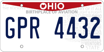 OH license plate GPR4432