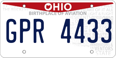 OH license plate GPR4433