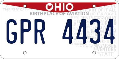 OH license plate GPR4434