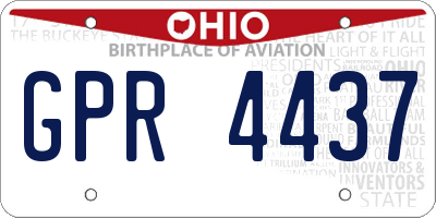 OH license plate GPR4437