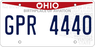 OH license plate GPR4440