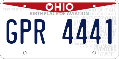 OH license plate GPR4441