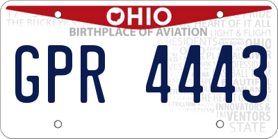OH license plate GPR4443