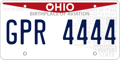 OH license plate GPR4444
