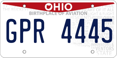 OH license plate GPR4445