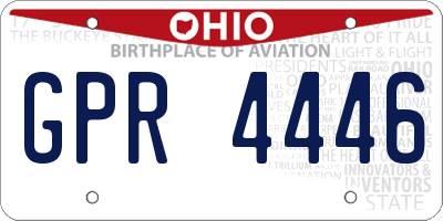 OH license plate GPR4446