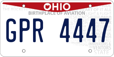 OH license plate GPR4447