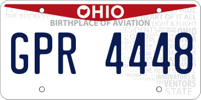 OH license plate GPR4448