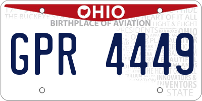 OH license plate GPR4449