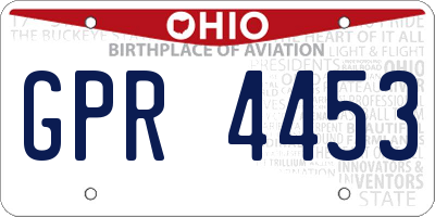 OH license plate GPR4453
