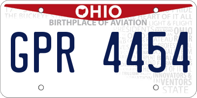 OH license plate GPR4454