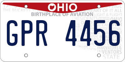 OH license plate GPR4456