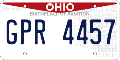 OH license plate GPR4457
