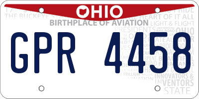 OH license plate GPR4458