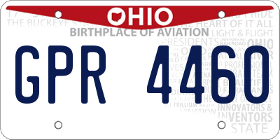 OH license plate GPR4460