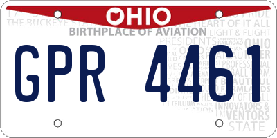 OH license plate GPR4461
