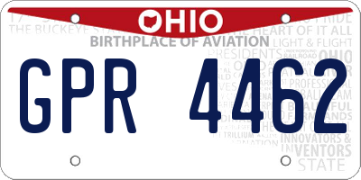 OH license plate GPR4462