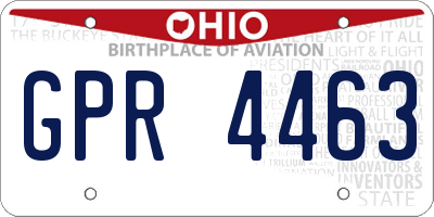 OH license plate GPR4463