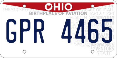 OH license plate GPR4465