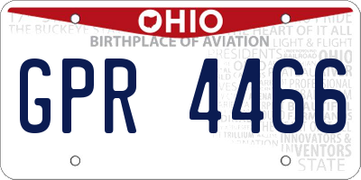 OH license plate GPR4466