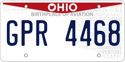 OH license plate GPR4468
