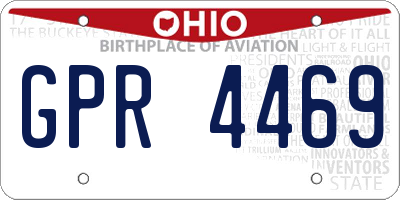 OH license plate GPR4469
