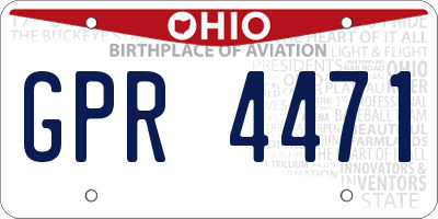 OH license plate GPR4471