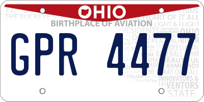 OH license plate GPR4477