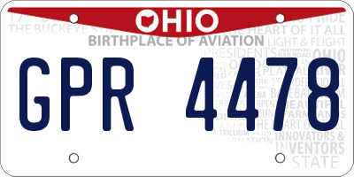 OH license plate GPR4478