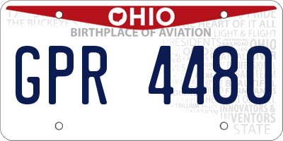 OH license plate GPR4480
