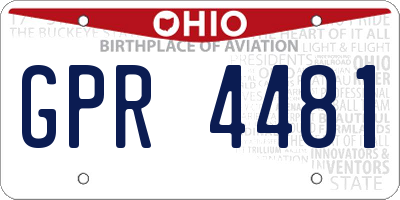 OH license plate GPR4481