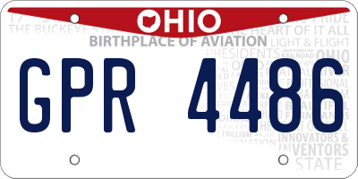 OH license plate GPR4486