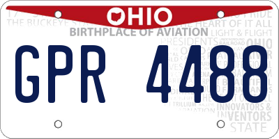 OH license plate GPR4488
