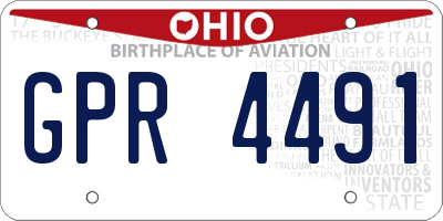 OH license plate GPR4491