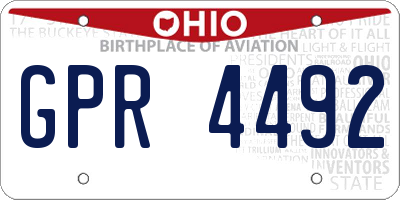 OH license plate GPR4492