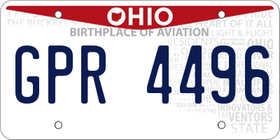 OH license plate GPR4496