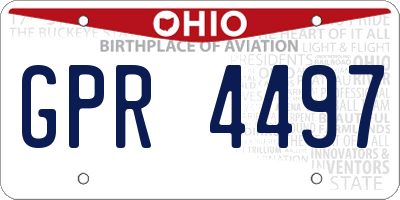 OH license plate GPR4497