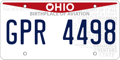 OH license plate GPR4498