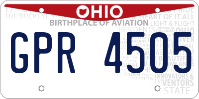 OH license plate GPR4505