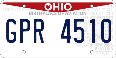 OH license plate GPR4510