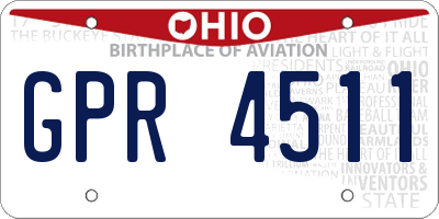 OH license plate GPR4511