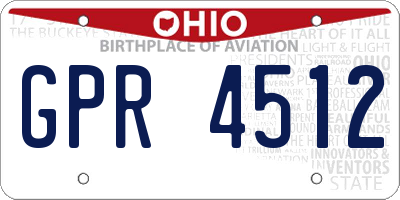 OH license plate GPR4512