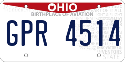 OH license plate GPR4514