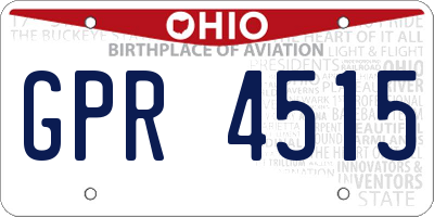 OH license plate GPR4515