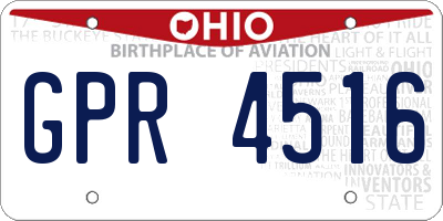 OH license plate GPR4516