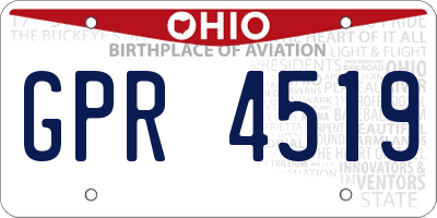 OH license plate GPR4519