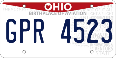 OH license plate GPR4523